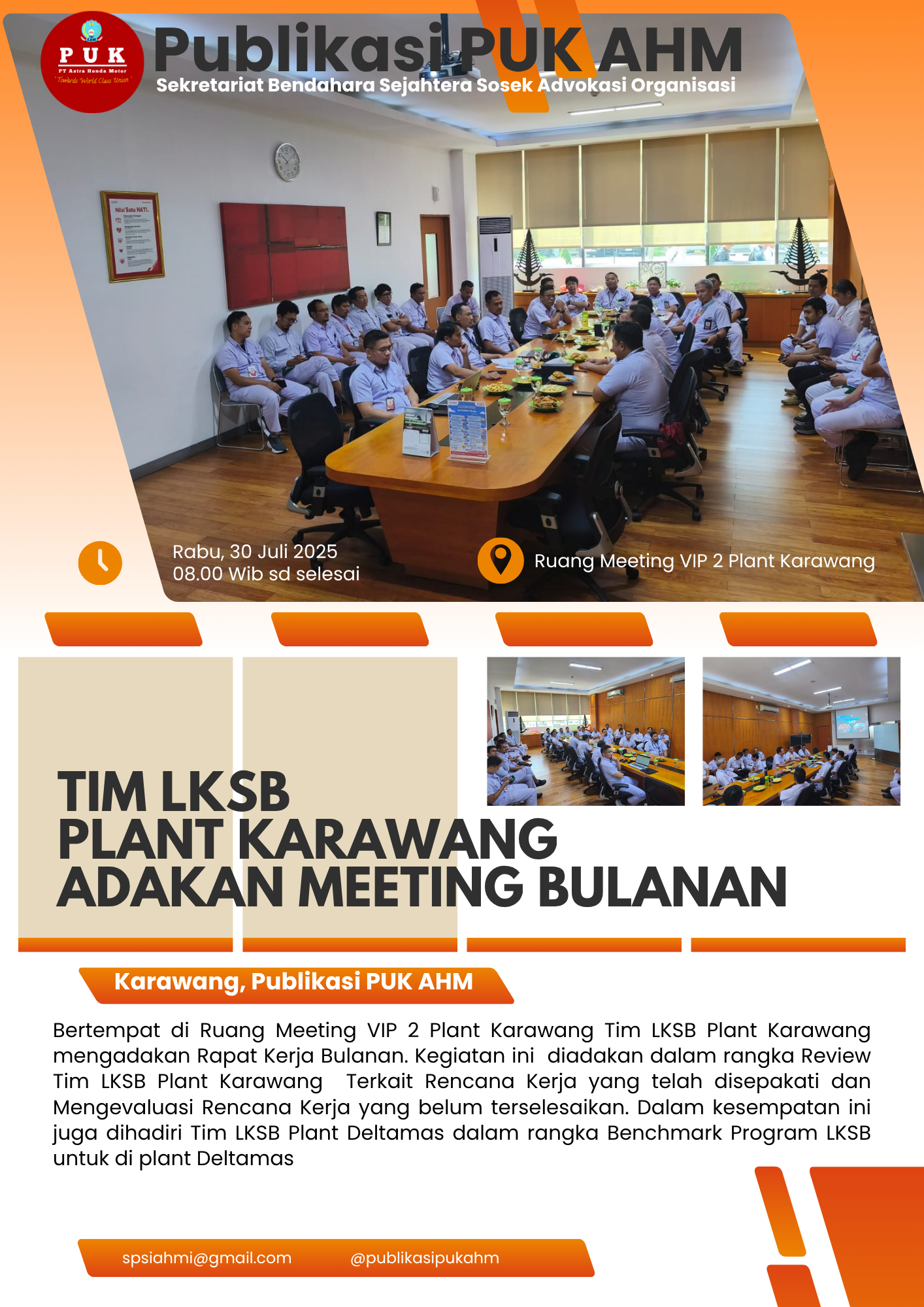 Tim LKSB Plant Karawang Adakan Meeting Bulanan